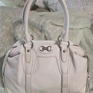 MIchael Kors White Patten Leather Satchel, PreOwned Good